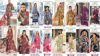 Maria B Printed Lawn Dresses Unstitched M prints Collection 2024 [upl. by Keefe]