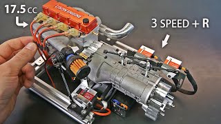 Miniature 4 Cylinder Engine  Gearbox [upl. by Jea]