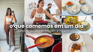 O QUE EU E MEU MARIDO COMEMOS EM UM DIA  dieta para emagrecer e dieta para ganho de massa muscular [upl. by Radley508]