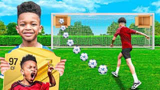 I Challenged Tekkerz Kid Jr to a Football Competition [upl. by Ahsait]