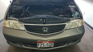 2001 honda odyssey engine noise timing belt tensioner fail timing jump one teeht [upl. by Nylrats]