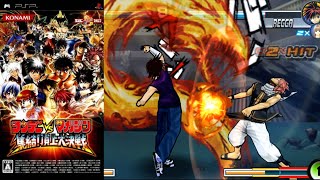 Sunday Vs Magazine Shuuketsu Choujou Daikessen Natsu Dragneel Arcade Gameplay HD PSP PPSSP [upl. by Yrffej]