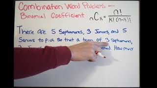 Combination Word Problems  Binomial Coefficient  Example 4 [upl. by Yrian]