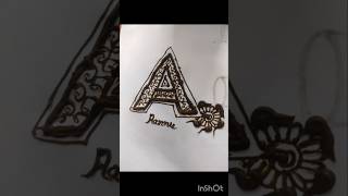 A letter mehndi design short video [upl. by Akoyin470]