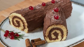 Nuovo dolce di Natale veloce tronchetto di Natale al cioccolato scomparirà in 1 minutoFacilissimo [upl. by Toogood86]