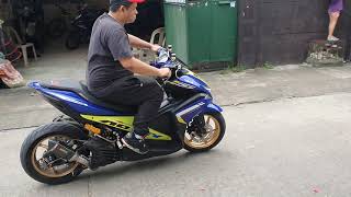 Yamaha Aerox version 1 with Akrapovic full system exhaust take off sound check [upl. by Minnie]