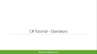 C Tutorial  Operators [upl. by Synn692]