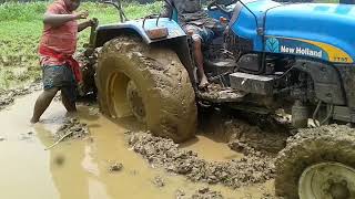 New Holland quotTractor TT55 pudding with Rotavator [upl. by Leryt]