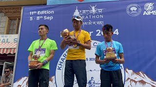 Jigmet Namgyal winner of Khardungla challenge 72km broke last years record [upl. by Anuaek46]