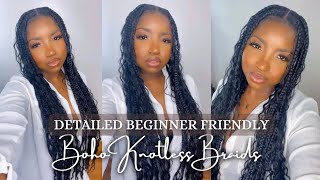 How To BohoGoddess Knotless Braids using Synthetic Hair [upl. by Oringa]