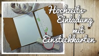 Hochzeitseinladung mit Einsteckkarten  Pocketfold Karten selber basteln [upl. by Aidekal]