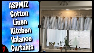 Aspmiz Cotton Linen Kitchen Valance Curtains  MumblesVideos Product Review [upl. by Safoelc]