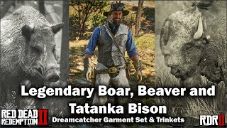 Legendary Beaver Boar and Tatanka Bison Dreamcatcher Garment Set and Trinkets in Red Dead 2 [upl. by Madora]