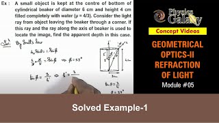 Class 12 Physics  Refraction of Light  5 Solved Example1  For JEE amp NEET [upl. by Onihc]