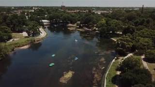 Landa Park Pool and Park  New Braunfels TX  Aerial views [upl. by Adnarb64]