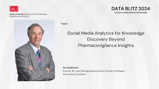 Social Media Analytics for Knowledge Discovery Beyond Pharmacovigilance Insights  Avi Seidmann [upl. by Woo]