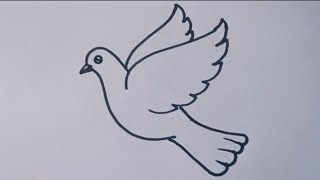 How to draw a Flying Dove  Dove bird drawing easy step by step [upl. by Quince194]