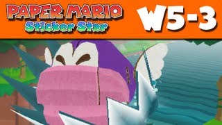 Paper Mario Sticker Star  W53  Long Fall Falls Nintendo 3DS Gameplay Walkthrough [upl. by Nnaeerb314]