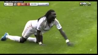 Gomis celebration against United 30082015 HD [upl. by Lemcke83]