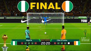 Nigeria vs Côte dIvoire FINAL  Penalty Shootout 2024  African Cup of Nations 2023  PES Gameplay [upl. by Parks182]