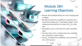 Module 18H Sparingly Soluble Salts [upl. by England347]