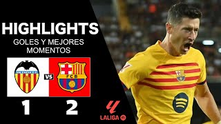 VALENCIA vs BARCELONA 12  RESUMEN y GOLES JORNADA 1  LA LIGA 202425 [upl. by Ayn]