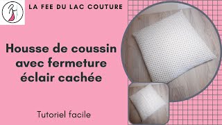 housse de coussin avec fermeture éclair cachée derrière un rabat [upl. by Claire]