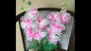 How to make nylon stocking flowers  Phalaenopsis Orchids [upl. by Abelard]