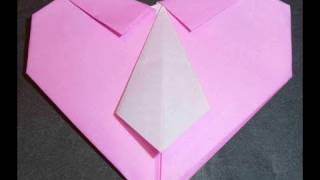 How to make Necktie Heart Origami Corbata Corazón Origami [upl. by Dal]