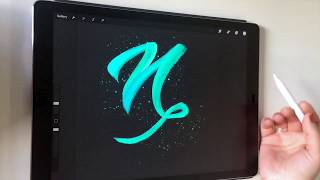 Authentic Streaky Paint Lettering in Procreate [upl. by Newra516]