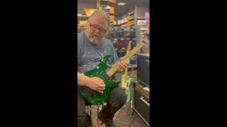 2022 Kiesel Osiris 6 Headless Guitar demo at Guitar Center through a BOSS Katana 100 [upl. by Kinom322]