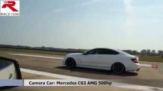 Mercedes C63 AMG Coupe 580hp vs C63 AMG Sedan 500hp  ROLL RACE [upl. by Nyrrad]