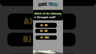 Which Acid is the Strongest Among Haloacids 🔥 chemistrymcq [upl. by Ehtyaf]