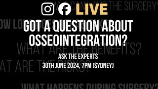 Osseointegration Live With Prof Dr Munjed Al Muderis [upl. by Aizitel660]