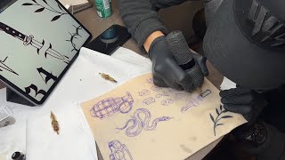 TEACHING MY FRIEND HOW TO TATTOO First Time Learning [upl. by Orvie15]