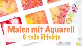 Malen mit Aquarell  6 tolle Effekte für Hintergründe [upl. by Atiken628]