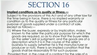 Section 16  Caveat EmptorThe Sale of Goods Act Judiciary Law caveatemptor sec16ofsoga [upl. by Goetz]