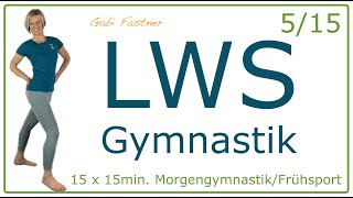 515 🍋 15 min LWS  Gymnastik  schmerzfreier unterer Rücken durch Bewegung  o Geräte im Stehen [upl. by Adien]