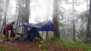 Relaxing camping in Heavy rainI Refresh MyselfRelax cook and sleep soundlyrelaxing rain sounds [upl. by Ymled]