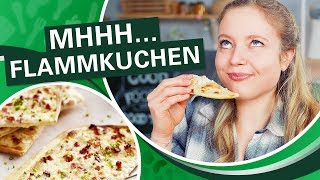 Flammkuchen selber machen mit einfachem Rezept  Klassisch und Lachsvariante [upl. by Esimaj]