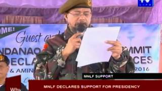 MNLF declares support for presidency [upl. by Billat]