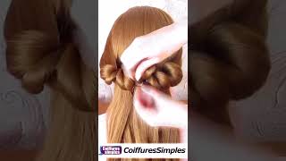 Super Easy Bun Hairstyle with Trick [upl. by Yednarb]