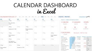 Calendar Dashboard in Excel [upl. by Jahdiel]