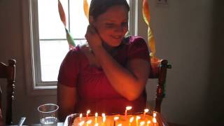 Happy Birthday song and cake and candles for April Joy [upl. by Mcneil]