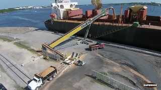 TeleStacker® Conveyor and RazerTail® Truck Unloader Loading Ships in FL [upl. by Oza621]