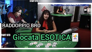 Giocata ESOTICA del Gabbrone al BLACKJACK  RADDOPPI e STREAK 🃏 [upl. by Rhynd]