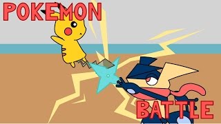 pokemon battle animationpikachu vs greninja [upl. by Lucchesi321]