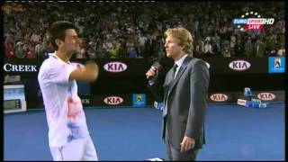 Djokovic Interview Ater SemiFinal vs Murray  Australian Open 2012 [upl. by Ileyan576]