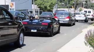 Black Lamborghini Gallardo Spyder Performante With 6Speed Manual  Startup Small Accelerations [upl. by Anegue]