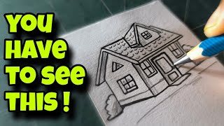 You Wont Believe How Easy Drawing a House Can Be with This Trick [upl. by Leese]